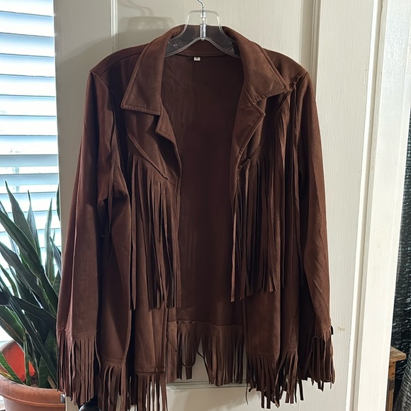 Soft Brown Fringed Jacket - Picture 4 of 4